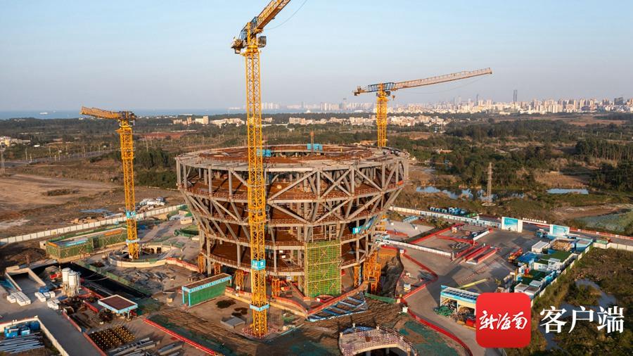 海南科技馆项目加速推进 主体钢结构封顶