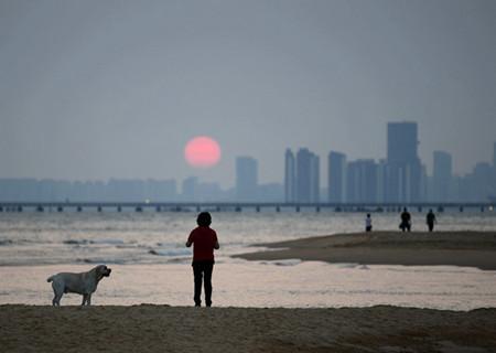 在海口五源河入海口 