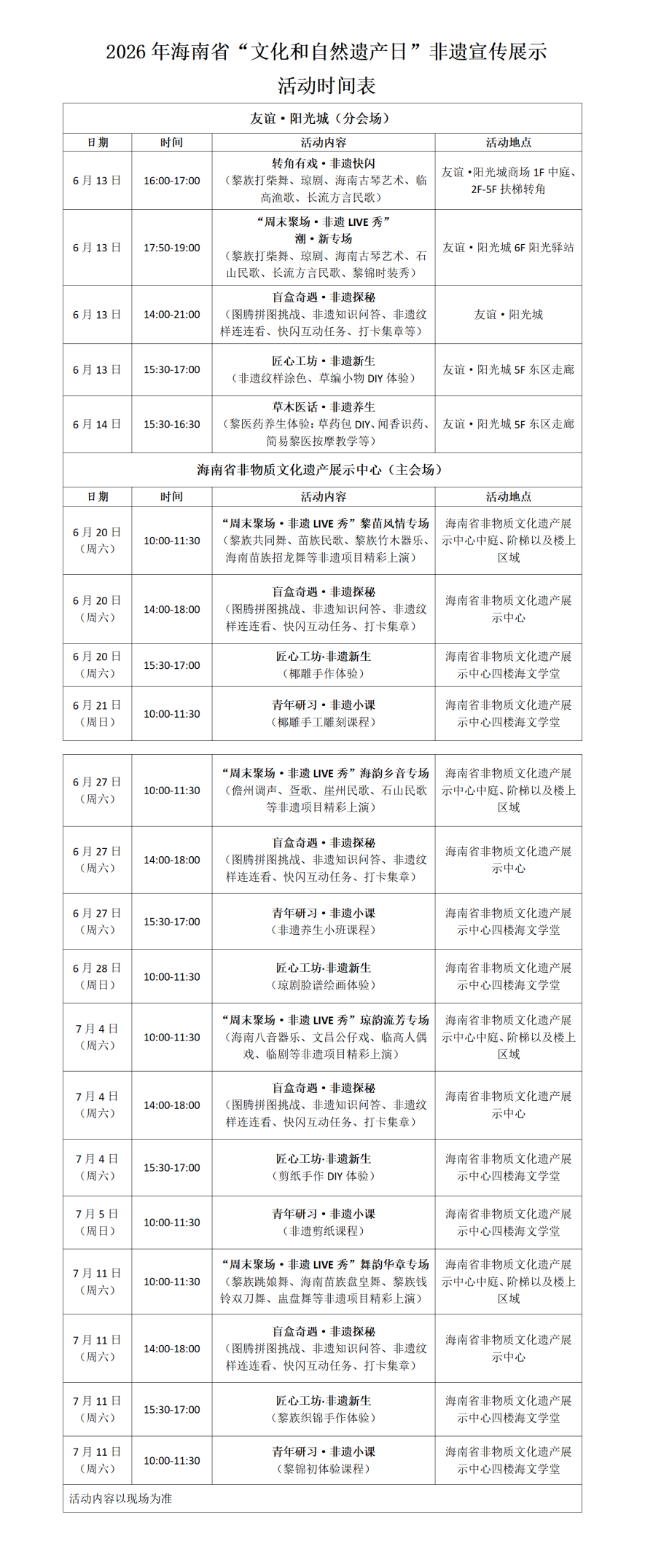 听民歌、画脸谱、练身段!海南非遗周末攻略来了