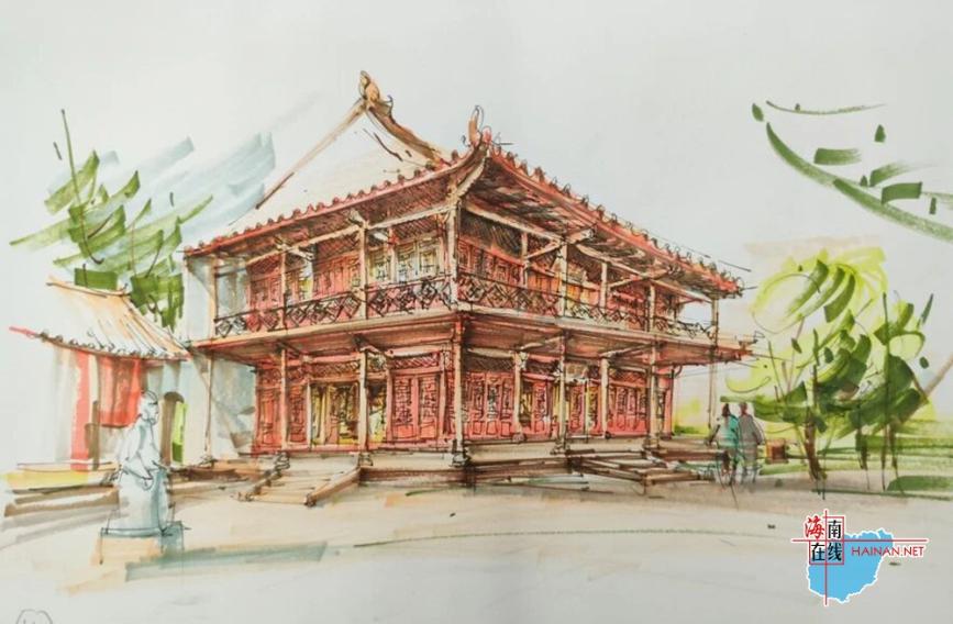 丹青绘古祠，笔蕴自贸情！第十二届海南自由贸易港手绘大赛总